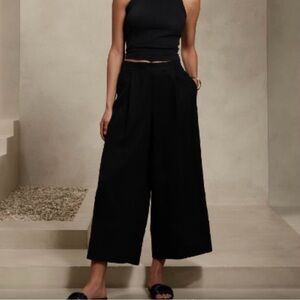 Banana Republic Linen Wide Leg Cropped Pants NWT